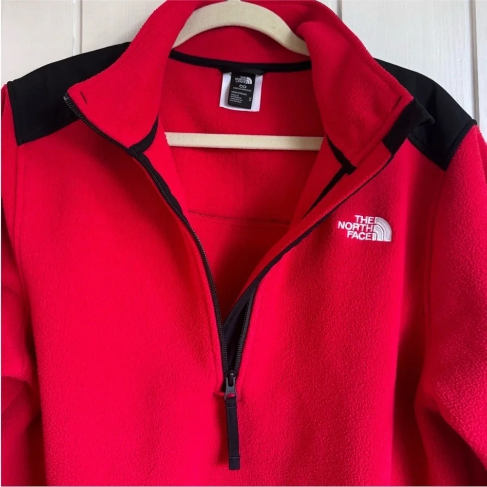 The North Face Red and Black 1/2 Zip Pullover